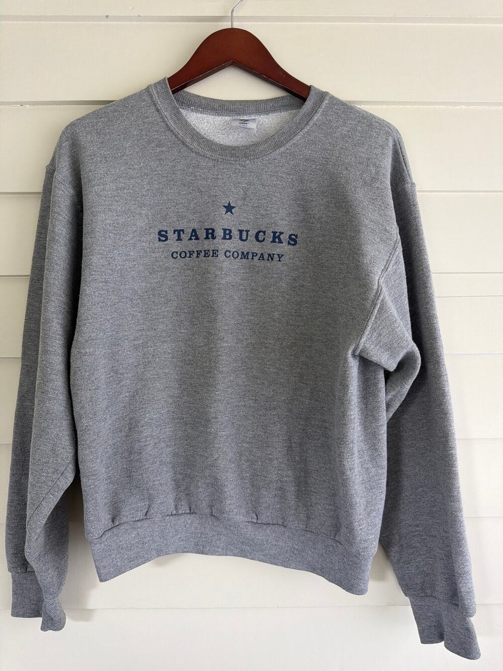 Vintage Starbucks Coffee Company Sweatshirt Gray Crewneck Logo Small Y2K